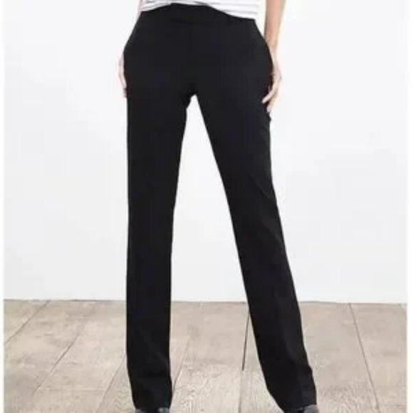 Banana Republic Black Martin Fit Pants Boot Cut Light Weight Wool Sz 2P EUC - Picture 1 of 10